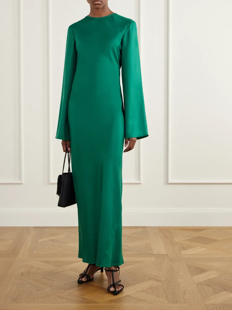 Silk-Satin Maxi Dress