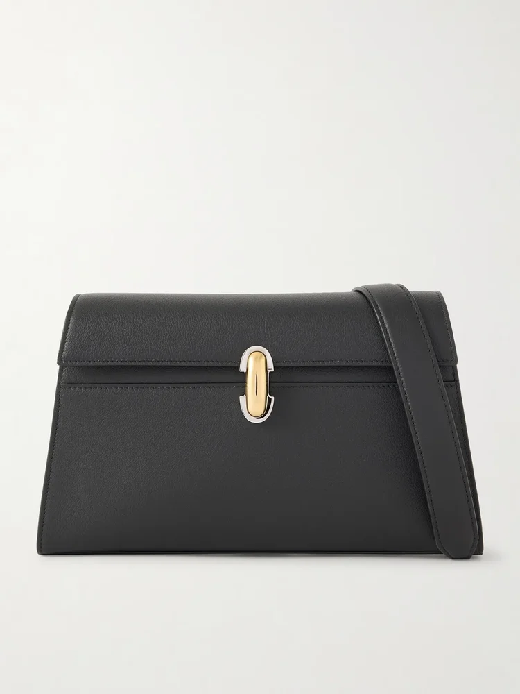 Symmetry textured-leather shoulder bag