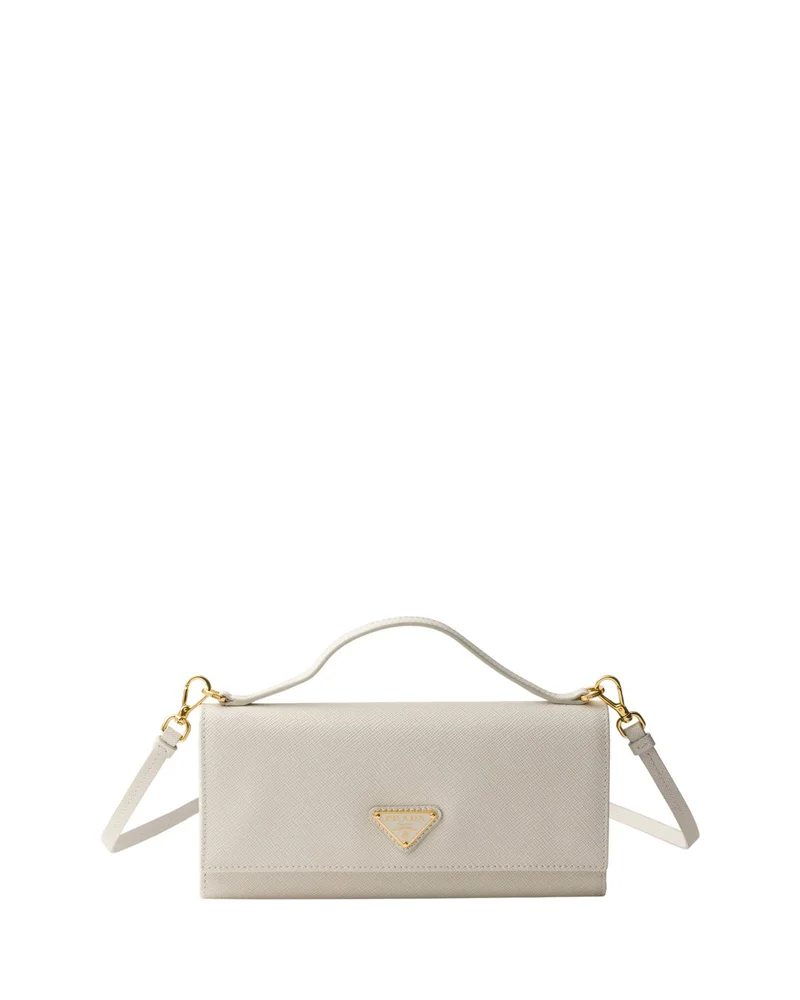 Saffiano Leather Wallet With Shoulder Strap