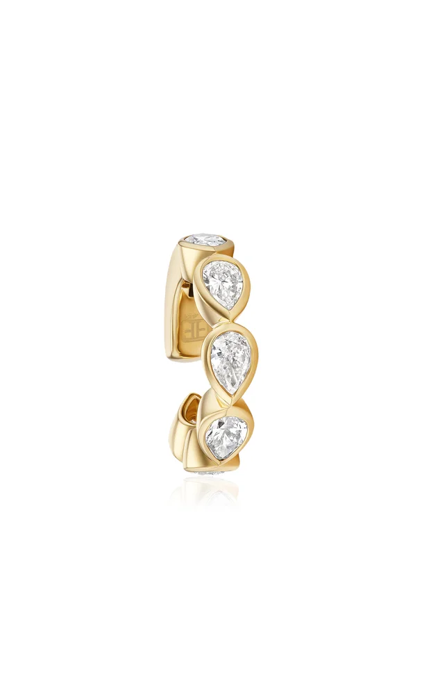 14K Yellow Gold Diamond Ear Cuff