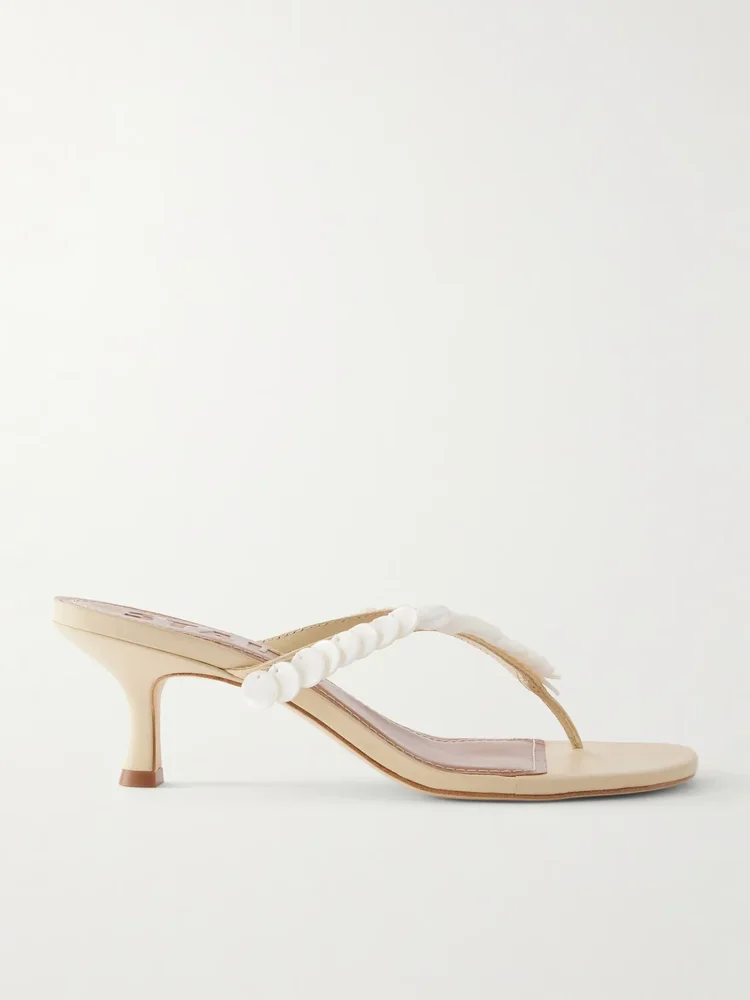 freja 60 paillette embellished leather thong sandals