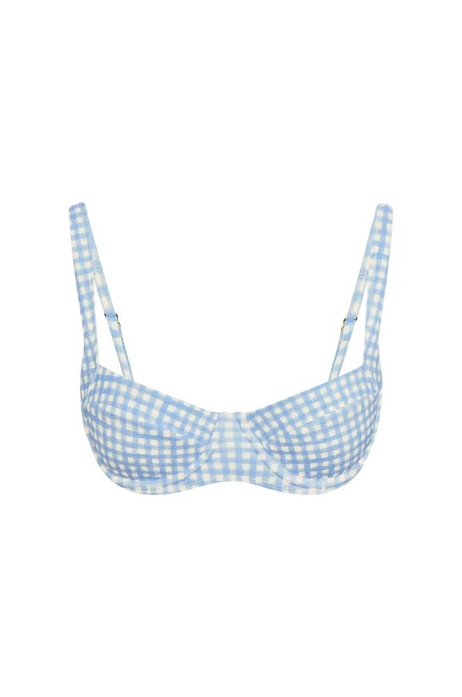 Sorrento Top, Sky Gingham
