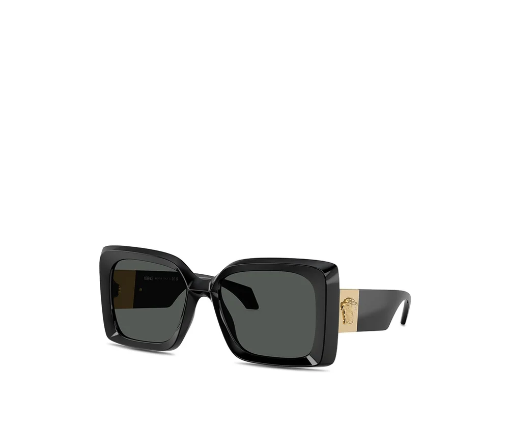 Medusa Plaque Square Sunglasses, 54mm