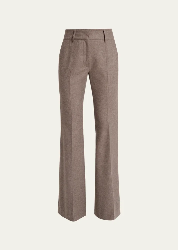 Rhein Wool-Cashmere Flannel Flare Pants