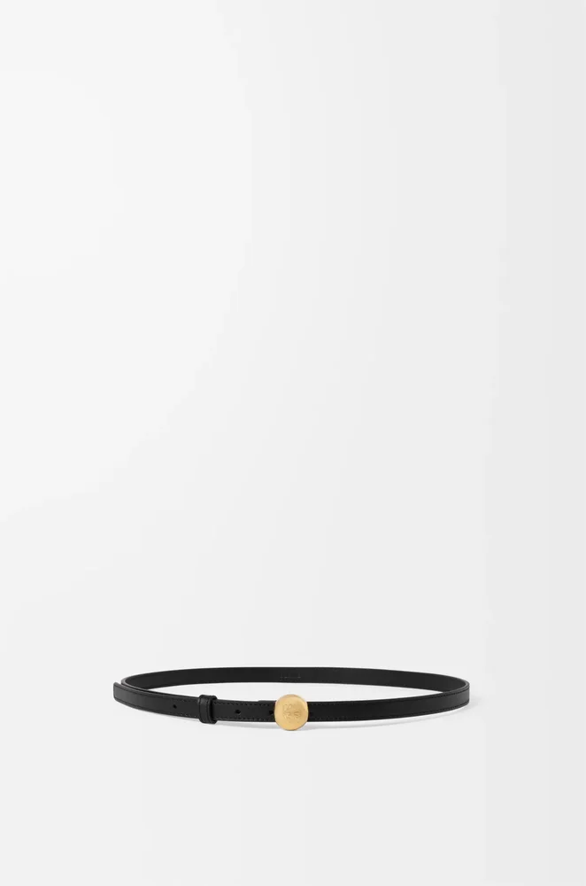 Pebble belt in smooth calfskin