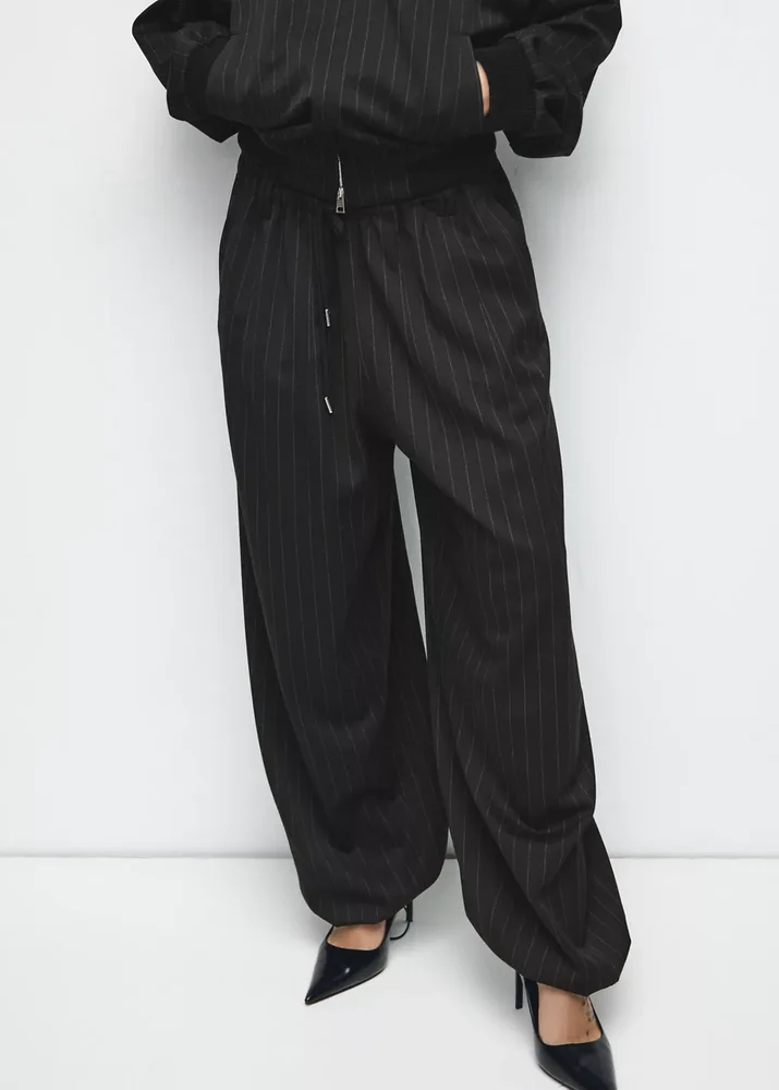 Pinstripe balloon trousers - Women
