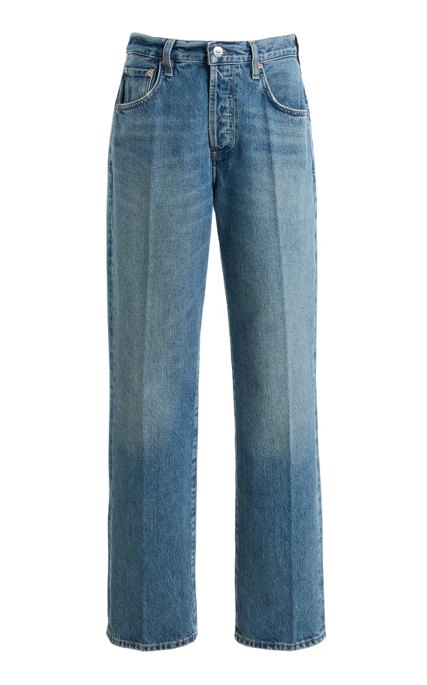 90's French Rigid High-Rise Straight-Leg Jeans