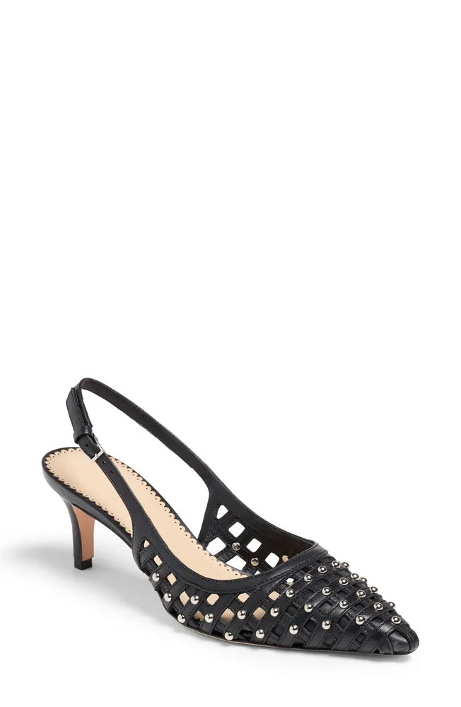 Rena Cage Studded Slingback Pointed Toe Pump