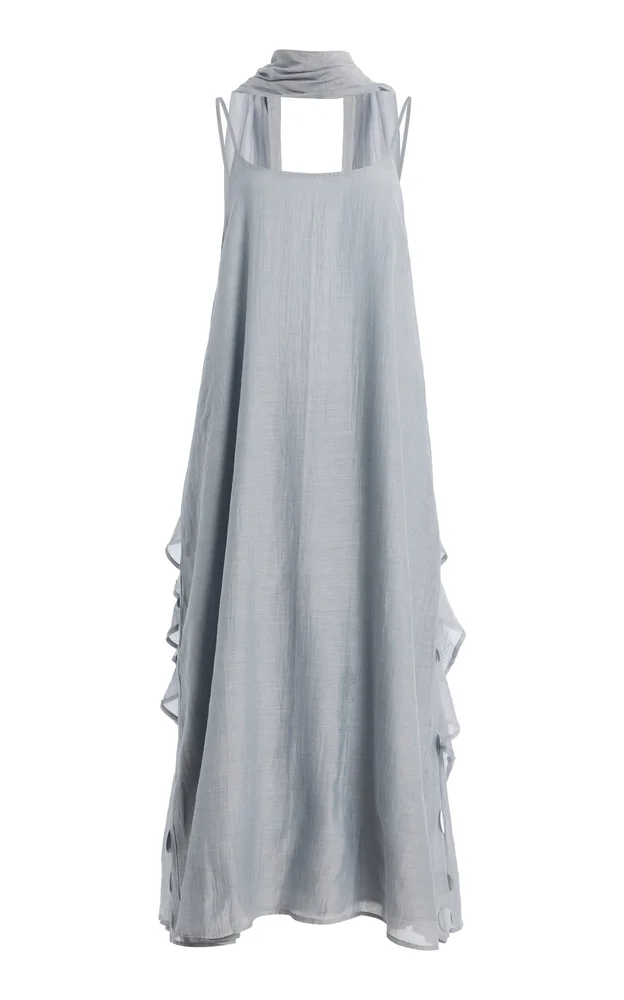 Exclusive La Isla Sequined Cotton-Silk Chanderi Dress