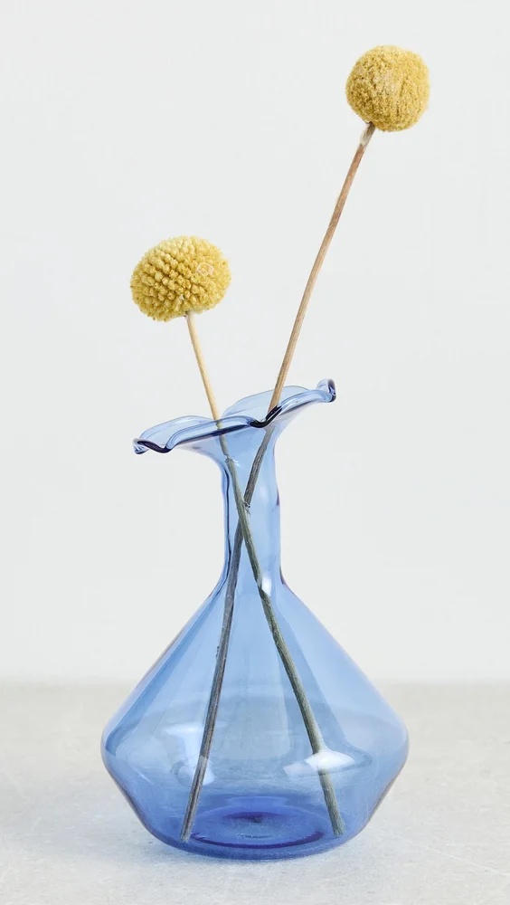 Curved Neck Colored Glass Vases
