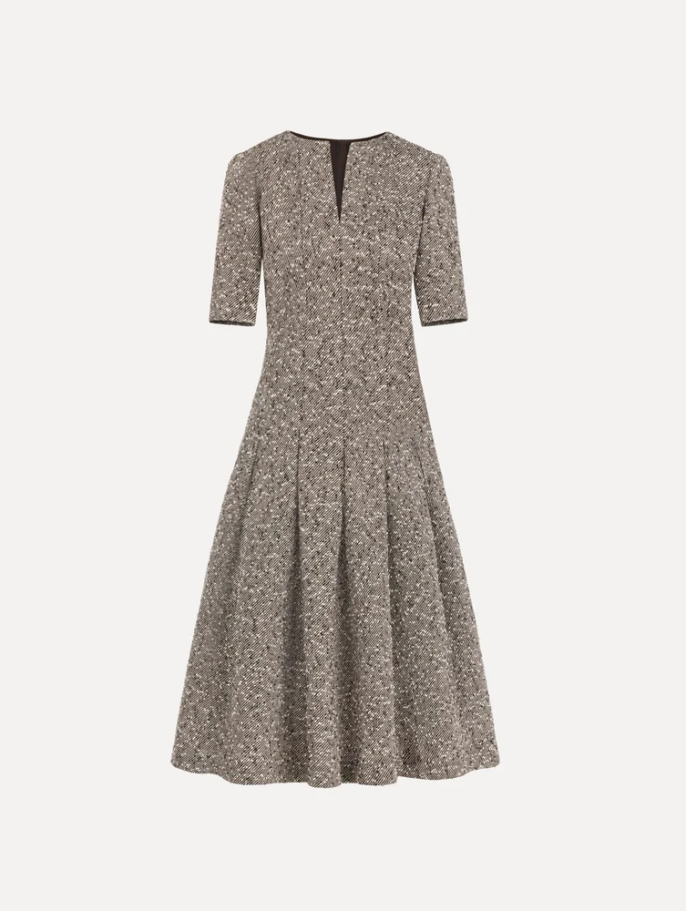 Slub Wool Tweed Gauze Dress