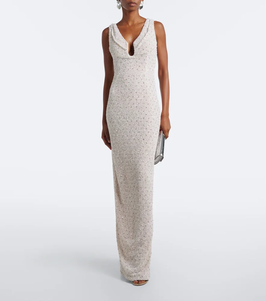 Ruby embellished gown