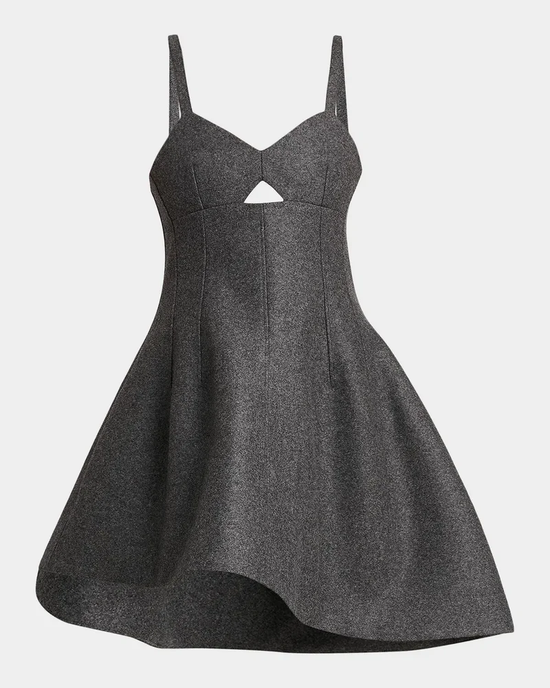 Wool Melange Fit-&-Flare Mini Dress