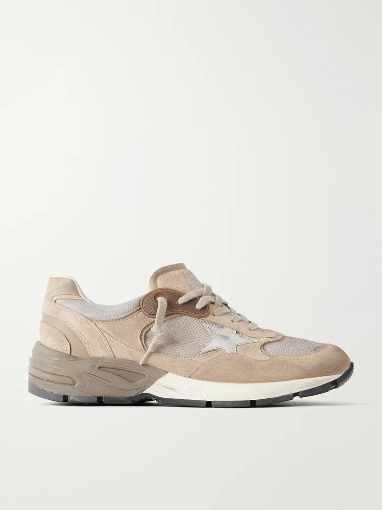 Running Dad Suede-Trimmed Mesh Sneakers