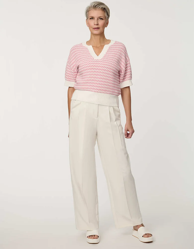 Jacquard Knit Popover Sweater