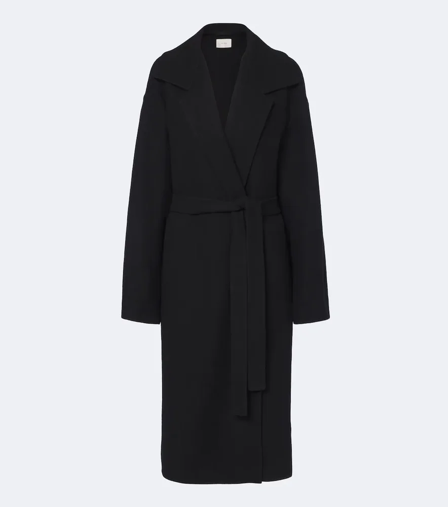 Ciara wool and cashmere-blend wrap coat