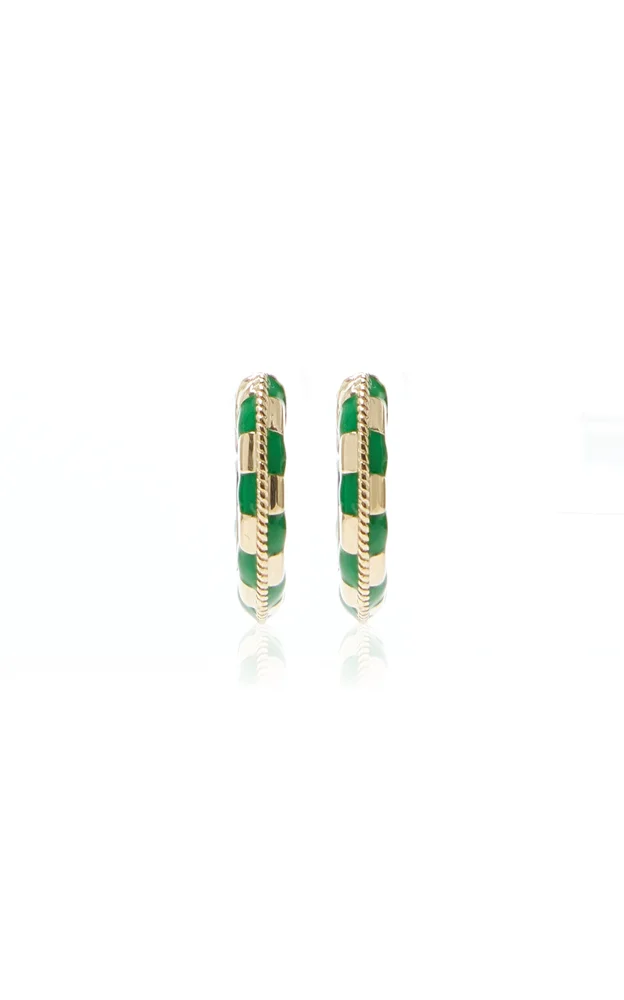 9k Gold Nano Enamel Earrings