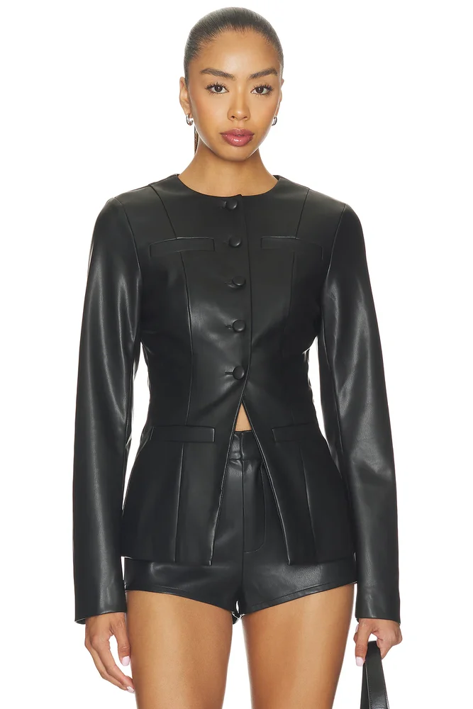 Vandellia Faux Leather Blazer