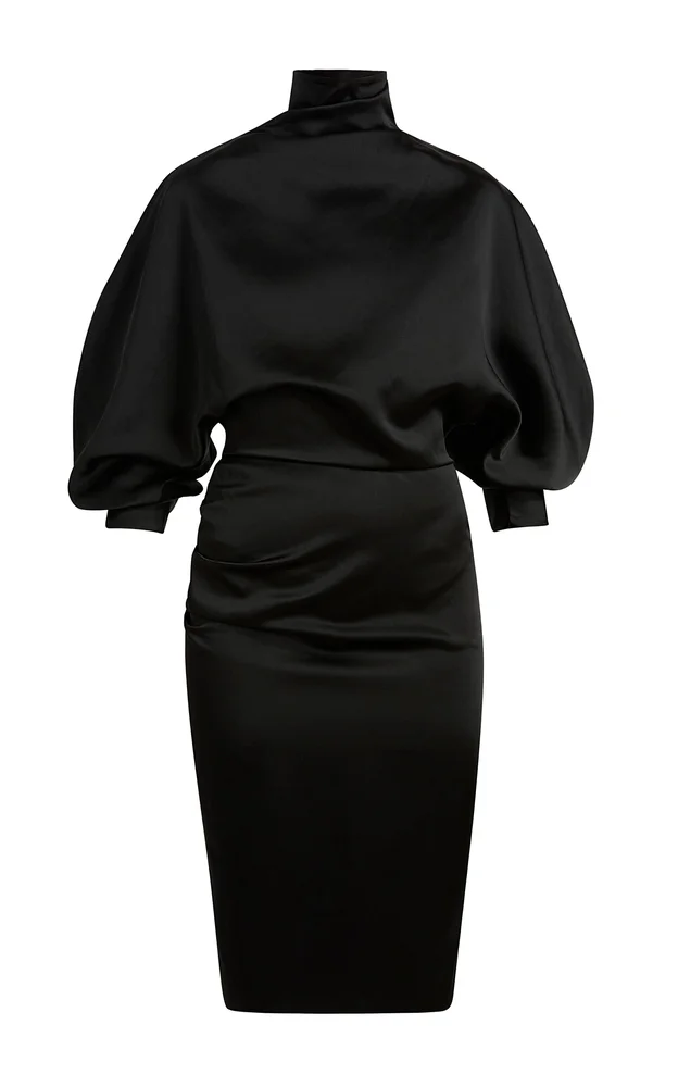 Harlin Crushed Satin Midi Dress