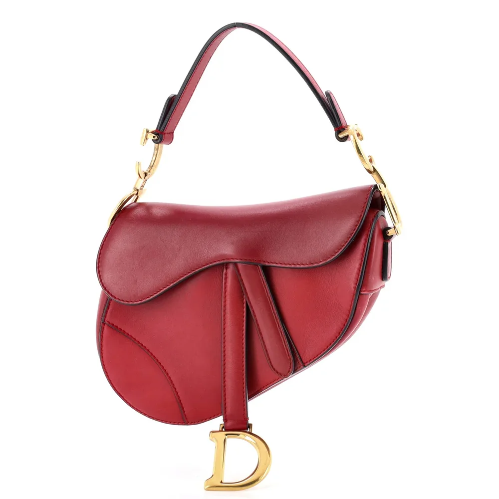 Dior Saddle Handbag Leather Mini, Red