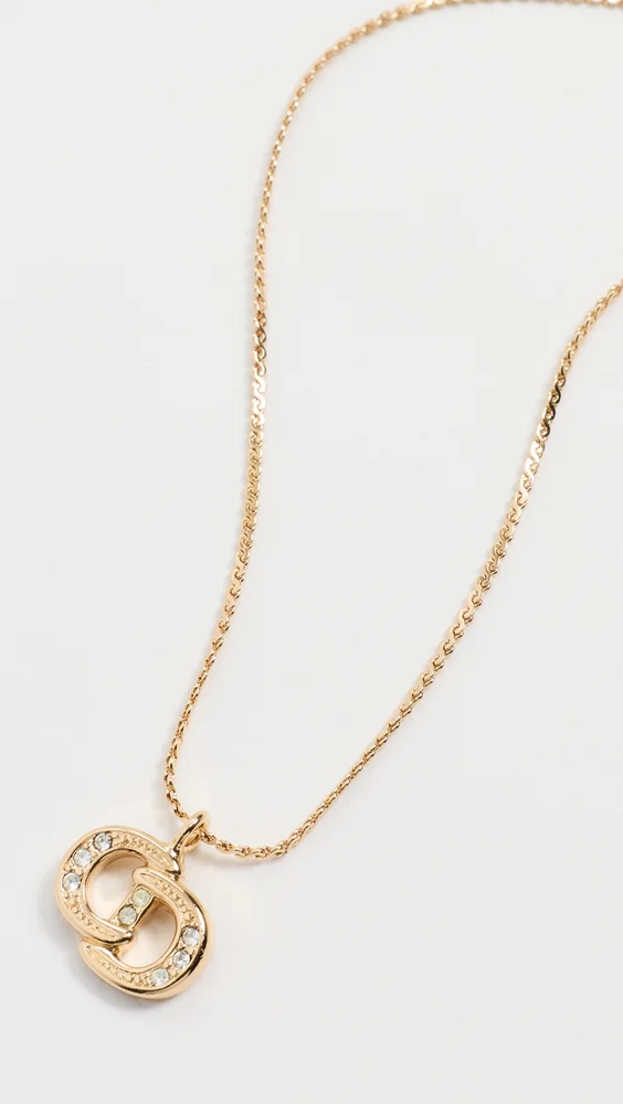 Dior Gold Crystal CD Necklace