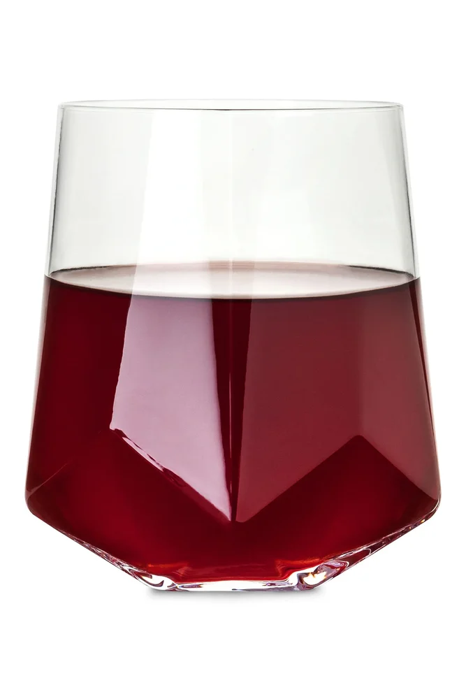 Raye Faceted Stemless Wine Glasses, Set of 2