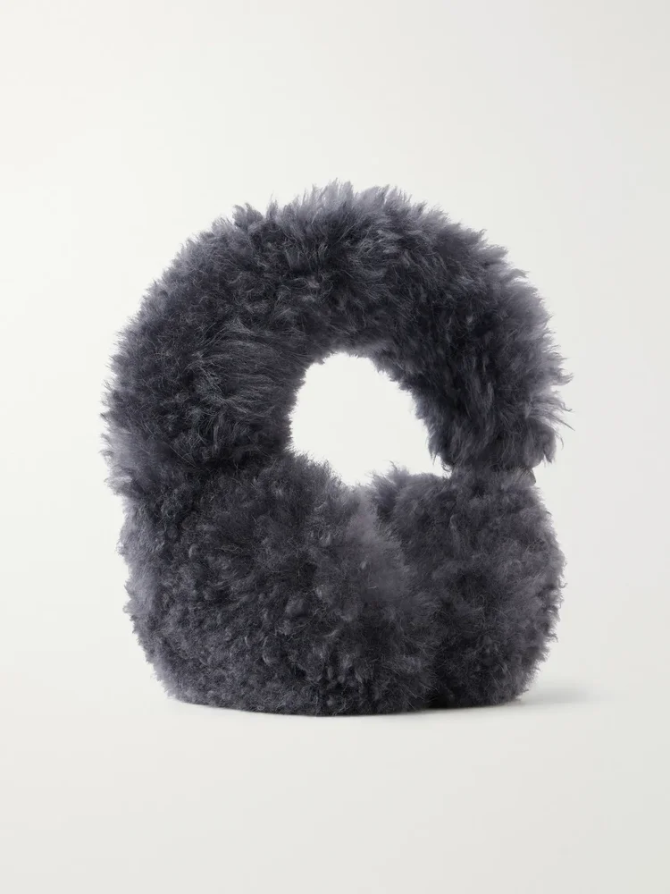 Wool-trimmed shearling earmuffs