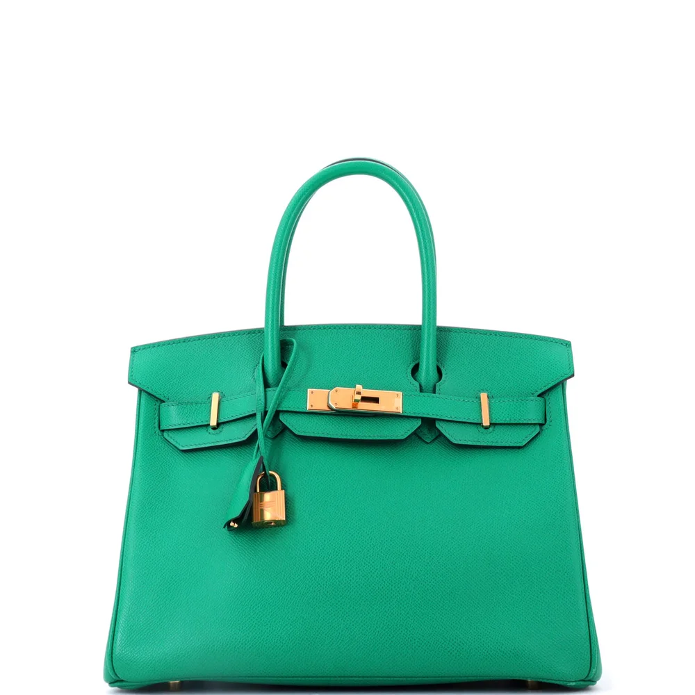 Epsom Birkin 30 in Vert Jade