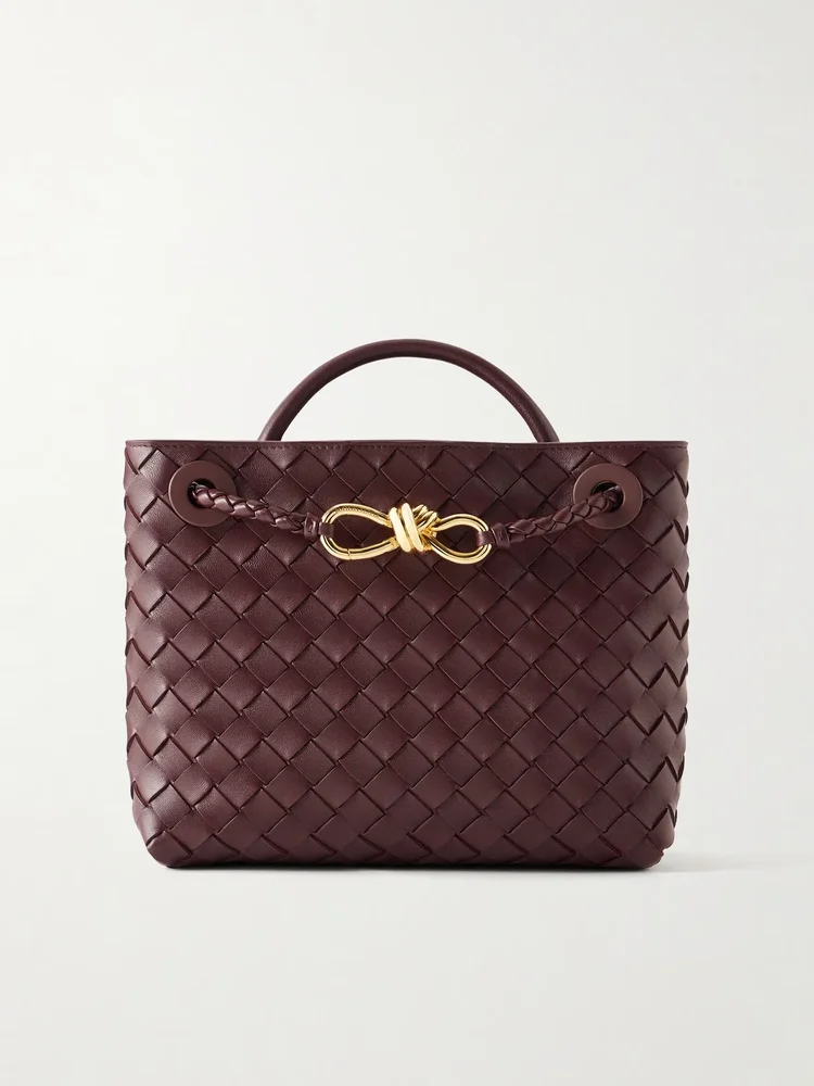 Andiamo small Intrecciato leather top-handle bag