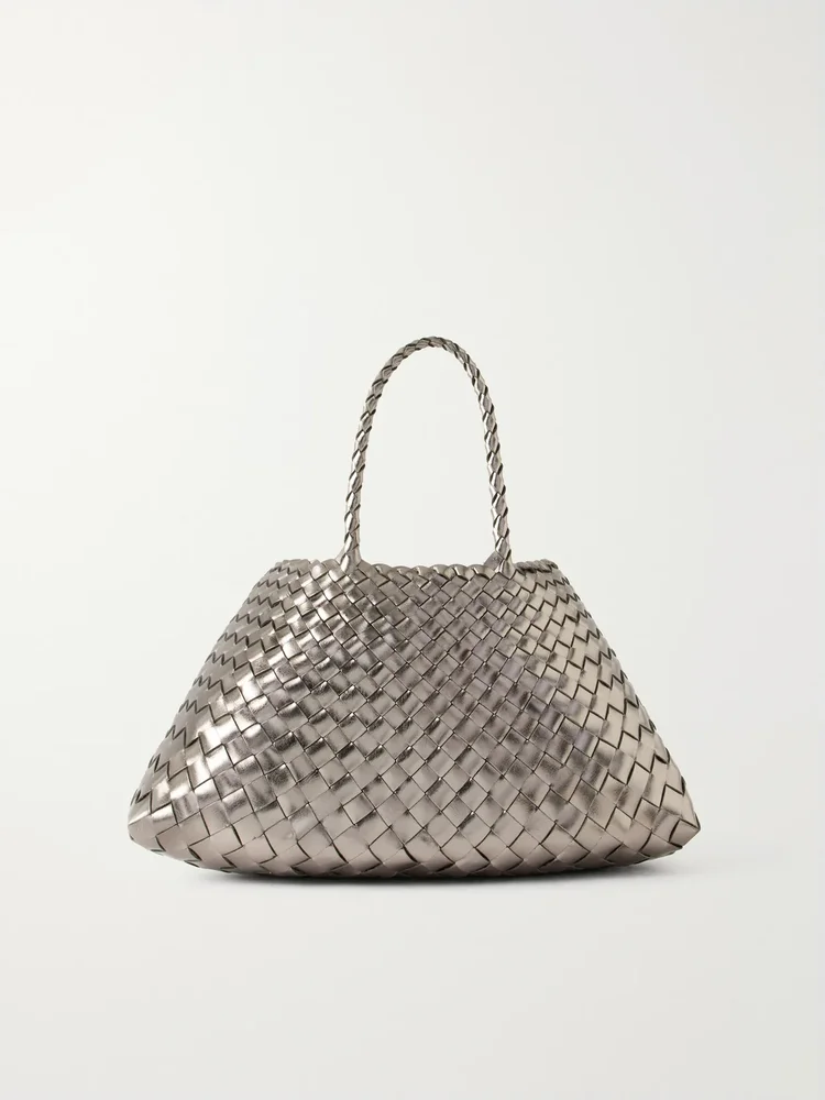 Sante Croce small woven leather tote