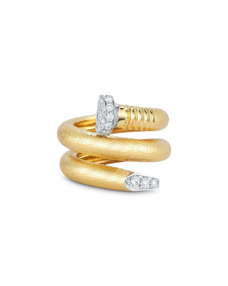 Hammered Diamond Nail Ring