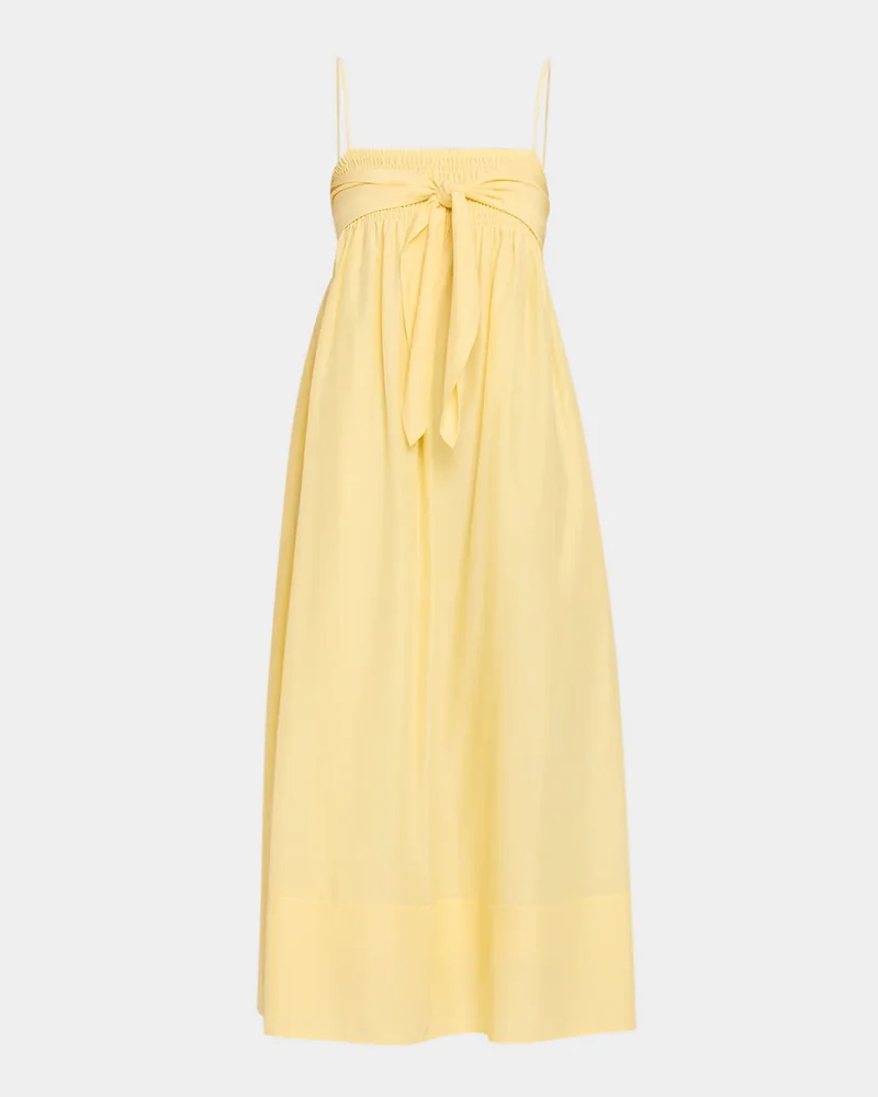 Tie-Front Cotton Maxi Dress