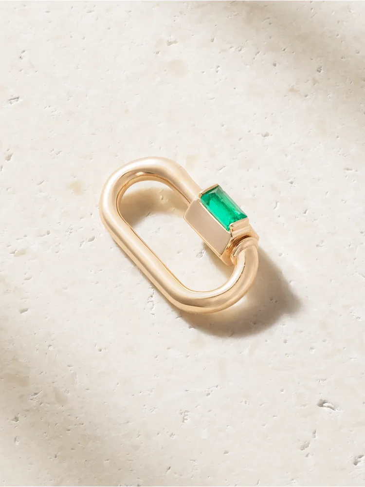 Solo Baguette Babylock 14-karat gold emerald pendant