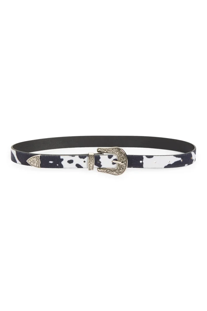 Cow Print Buckle Belt