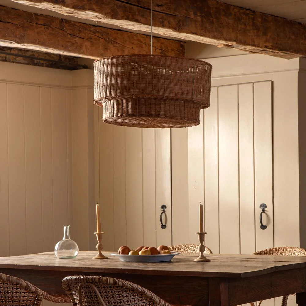 Jenni Two-Tier Handwoven Pendant (24")