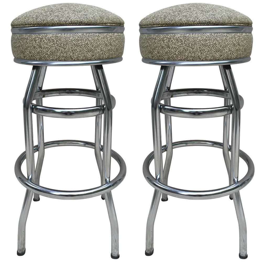Pair Art Deco Swivel Bar Stools