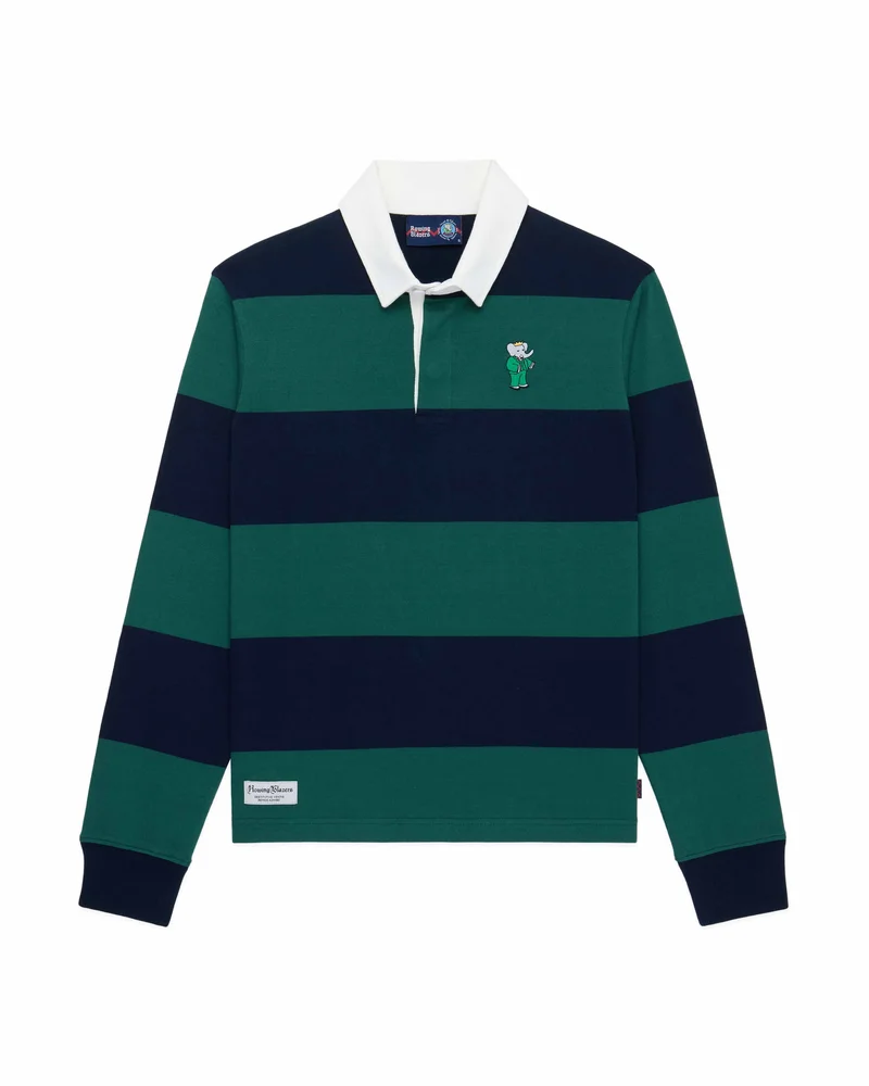 Men's Babar Cotton Rugby Navy Hunter Block Stripe