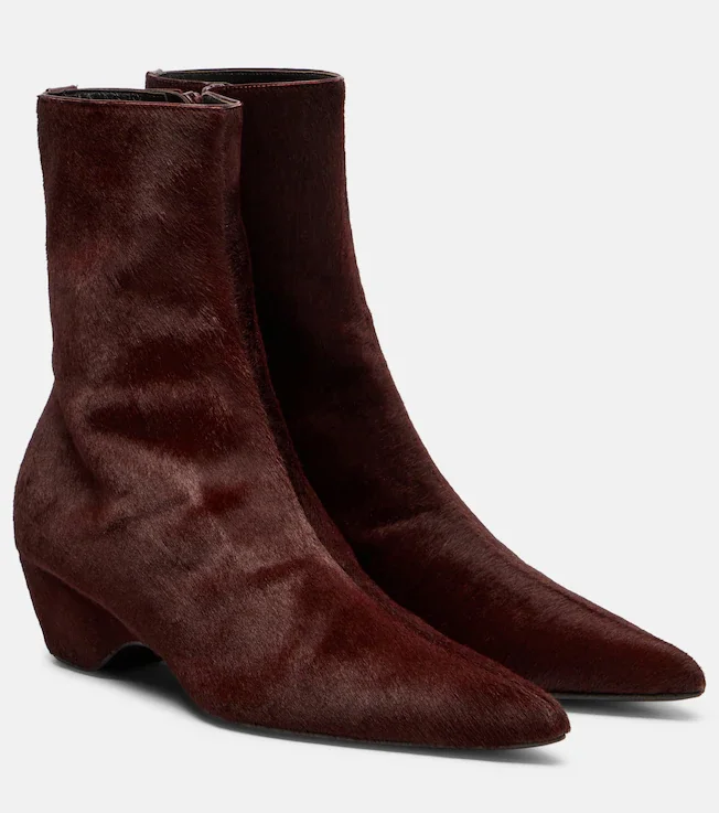 Sybil calf hair ankle boots