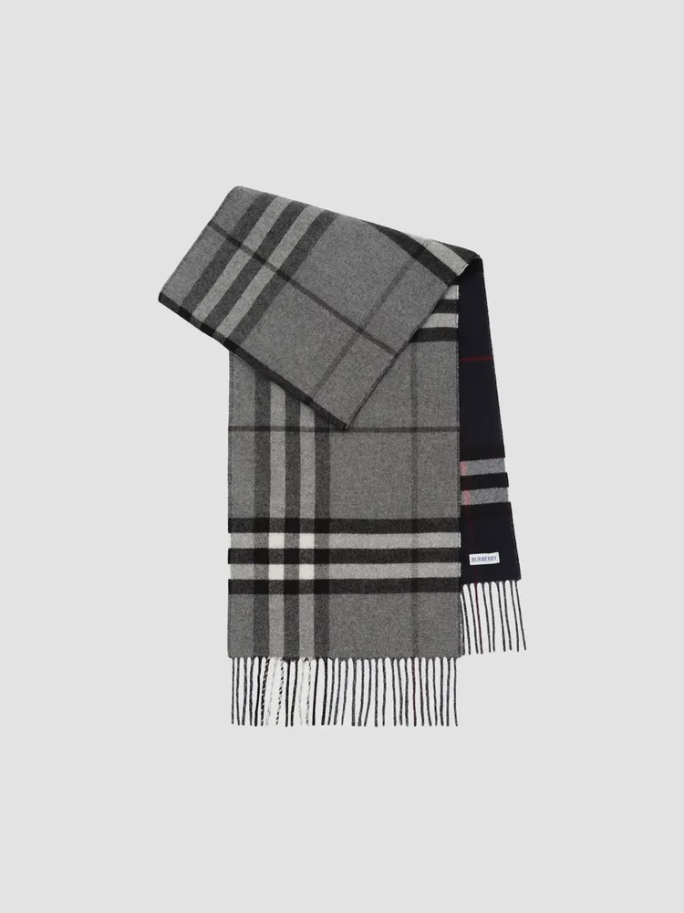 Reversible Check Cashmere Scarf