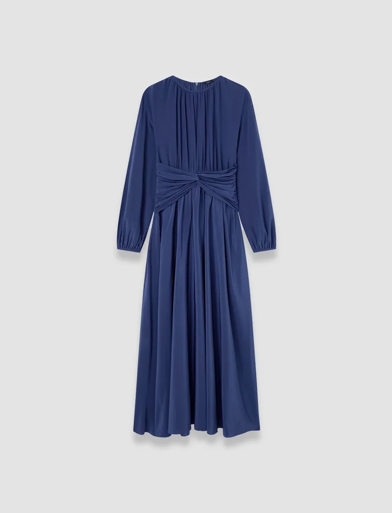 Leila Crepe de Chine Knot Silk Dress