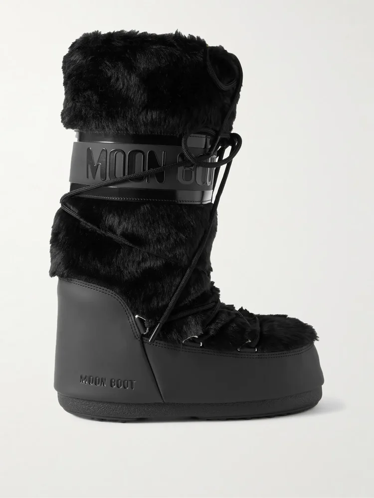 Icon plush and leather-like snow boots