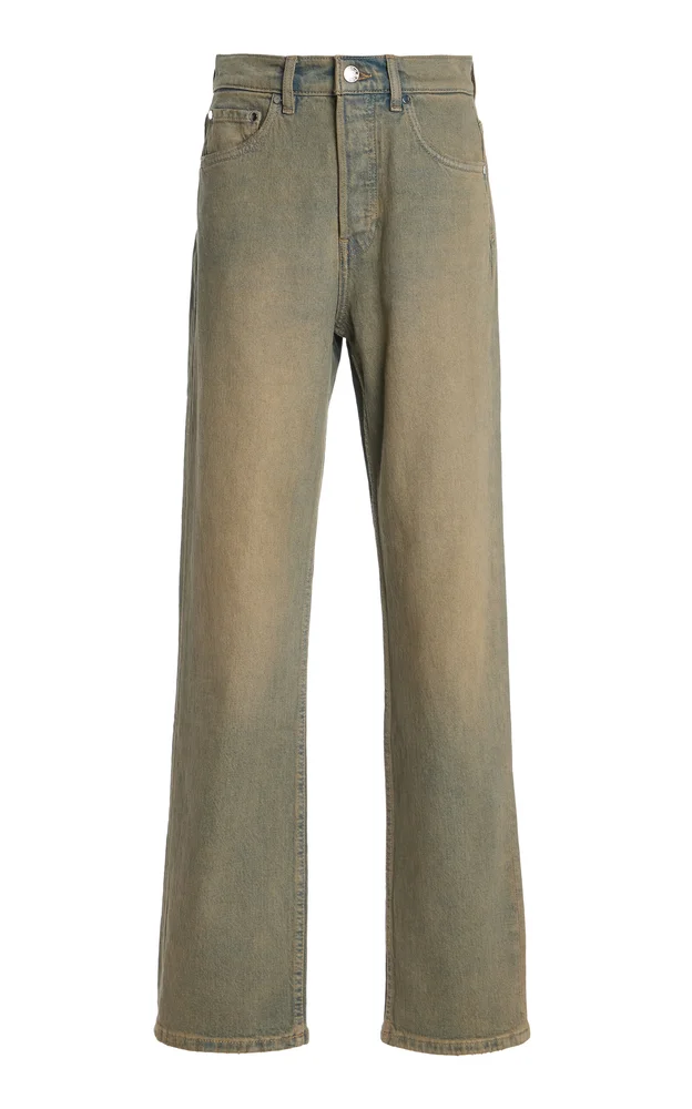 Stretch High-Rise Straight-Leg Jeans
