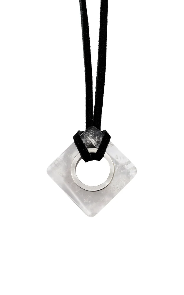 Rock Crystal Blocco 18K Yellow Gold Necklace