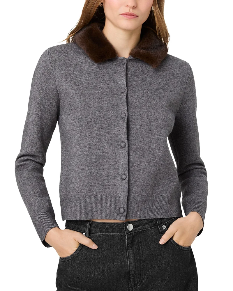 Sloane Faux Fur Collar Cardigan Sweater