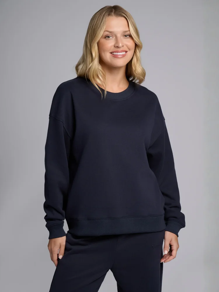 Halo Lightweight Crop Crew (Navy)
