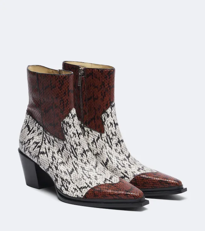 Cece snake-effect leather cowboy boots