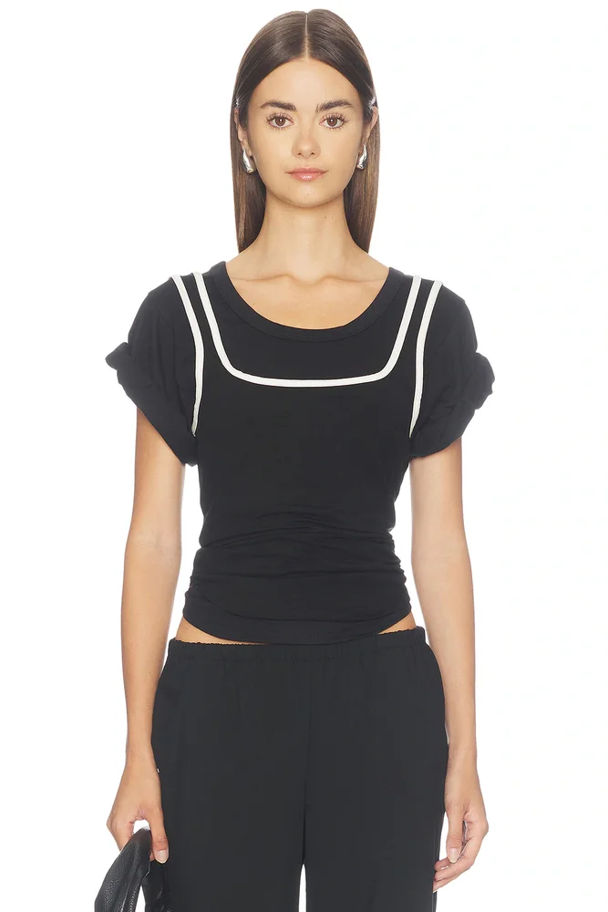 Daqi Short Sleeve Layered Top