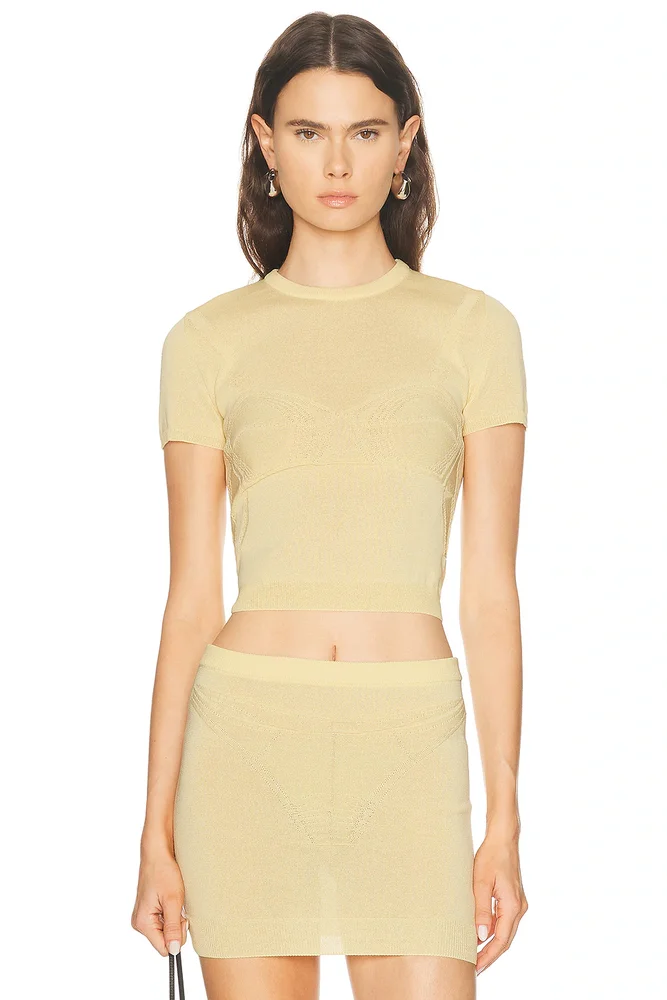 Trompe L'oeil Lingerie Short Sleeve Top