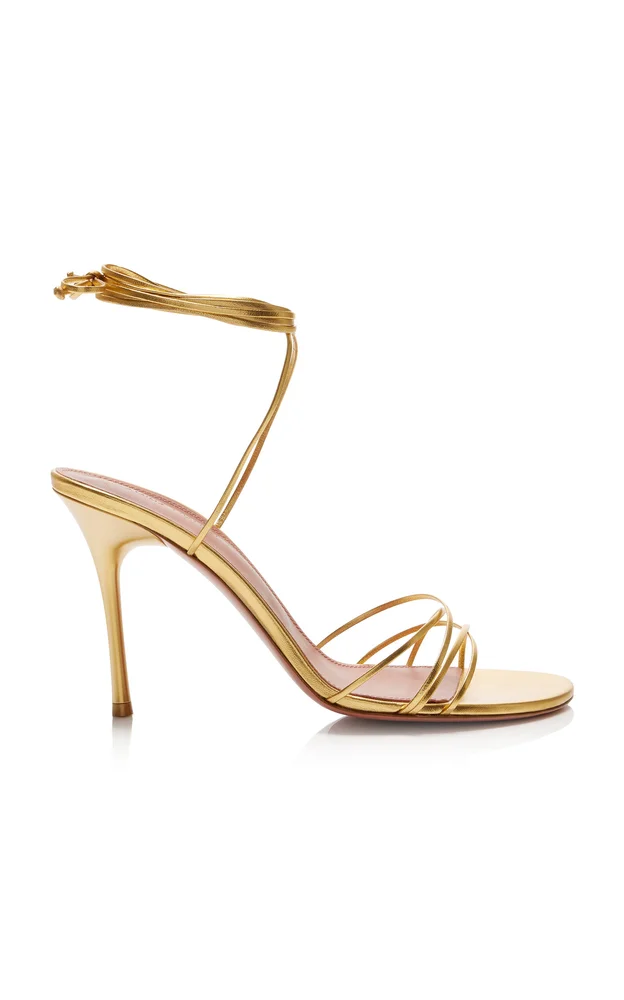 Lori Lace-Up Metallic-Leather Sandals