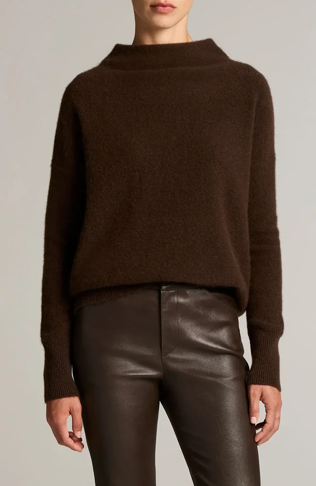Boiled Cashmere Funnel Neck Pullover